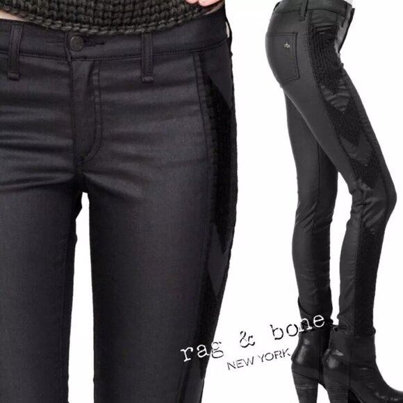 Rag & Bone Raja Shoreditch Skinny Side Embroidered Jeans - Picture 1 of 9